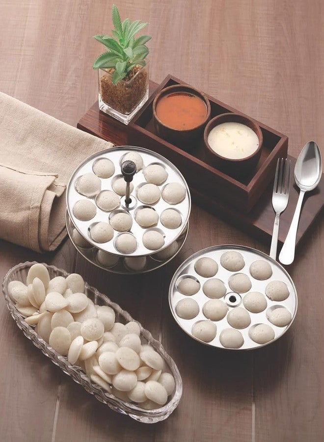 FORTUNA KITCHENWARE Fortuna Premium Stainless Steel Mini Idli Plates set of 4 | Mini Idli Stand | Mini Idli Maker Stand with 72 Idli Kulis, High Polish with Rod Picker Handle (4 Plates) - Image 5
